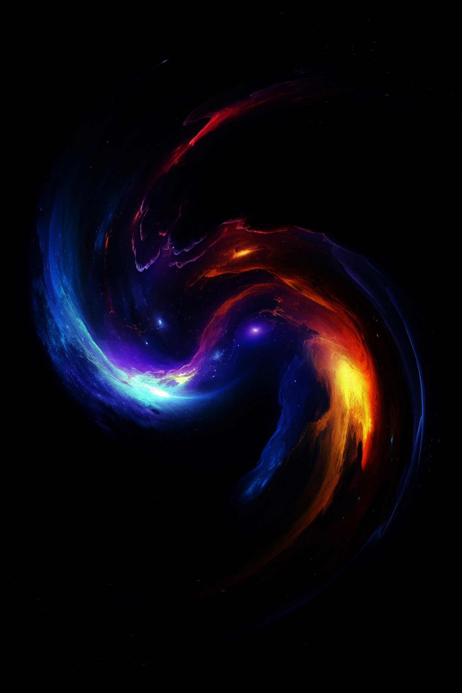 Stunning abstract space illustration featuring a colorful cosmic swirl, capturing the beauty of galaxies.